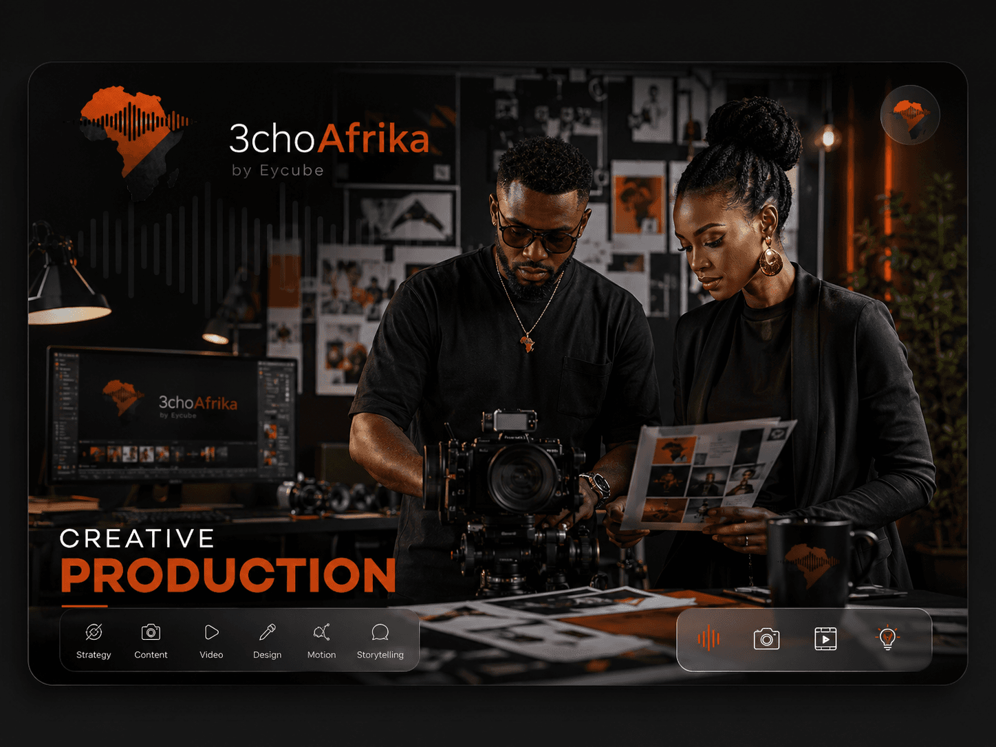 Creative production camera setup for brand video content